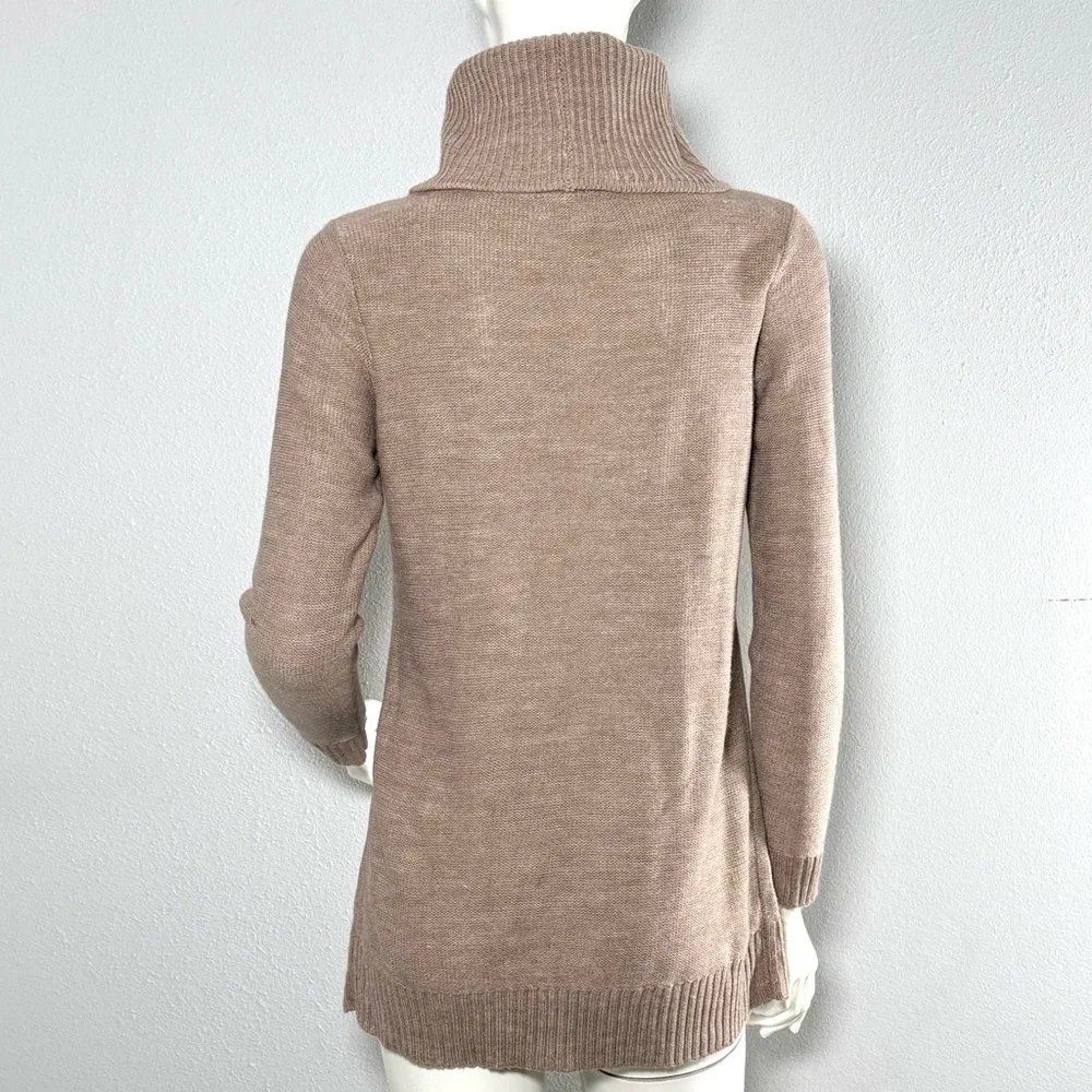 New York & Company Taupe Big Turtleneck Sweater with Pocket. Size Small.